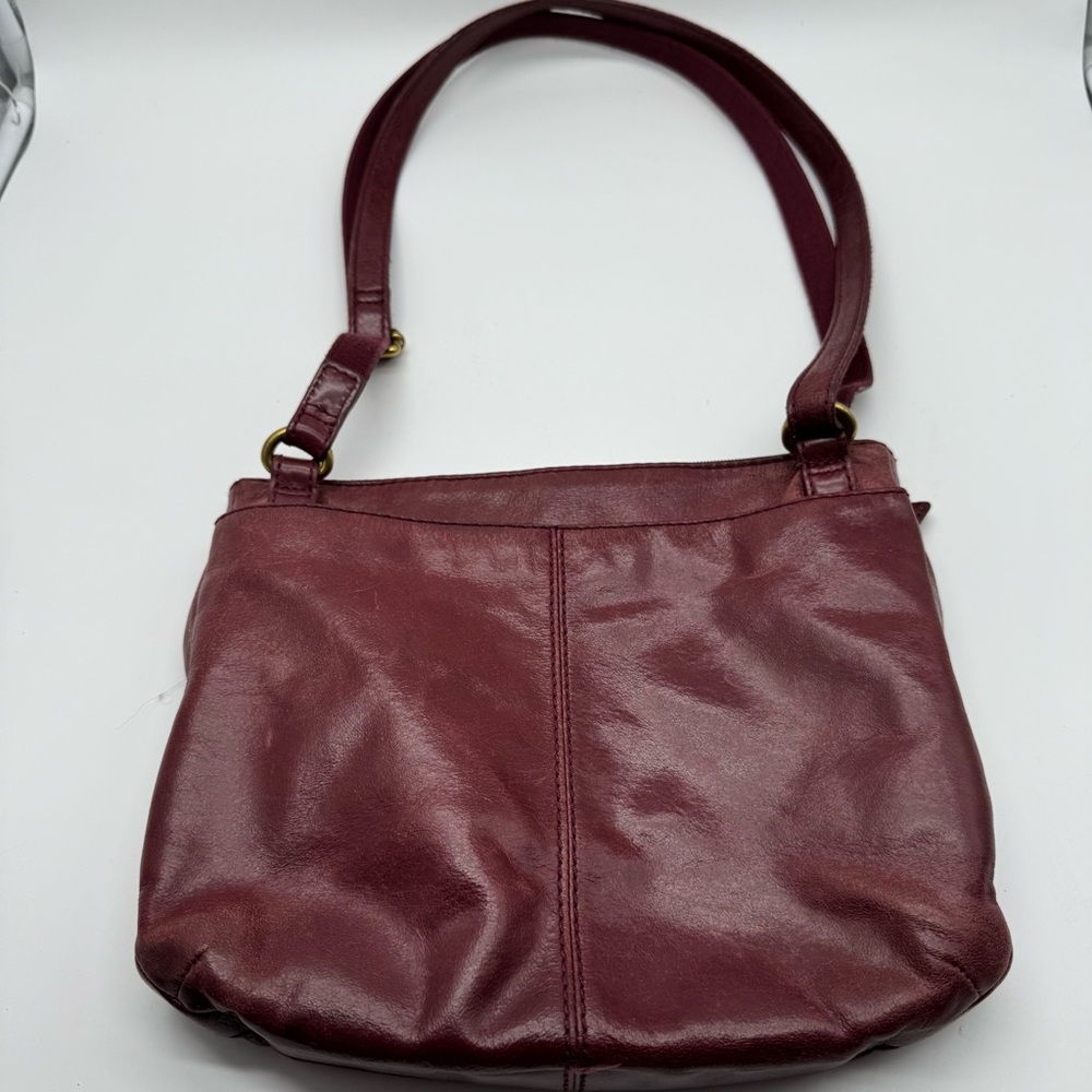 Fossil Dark Red Leather Crossbody Bag - Picture 4 of 7